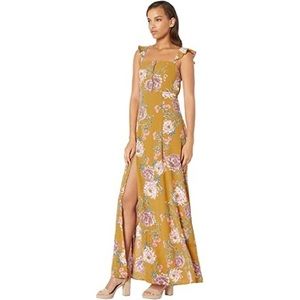 Flynn Skye Bardot Maxi Dress w High Split NWT